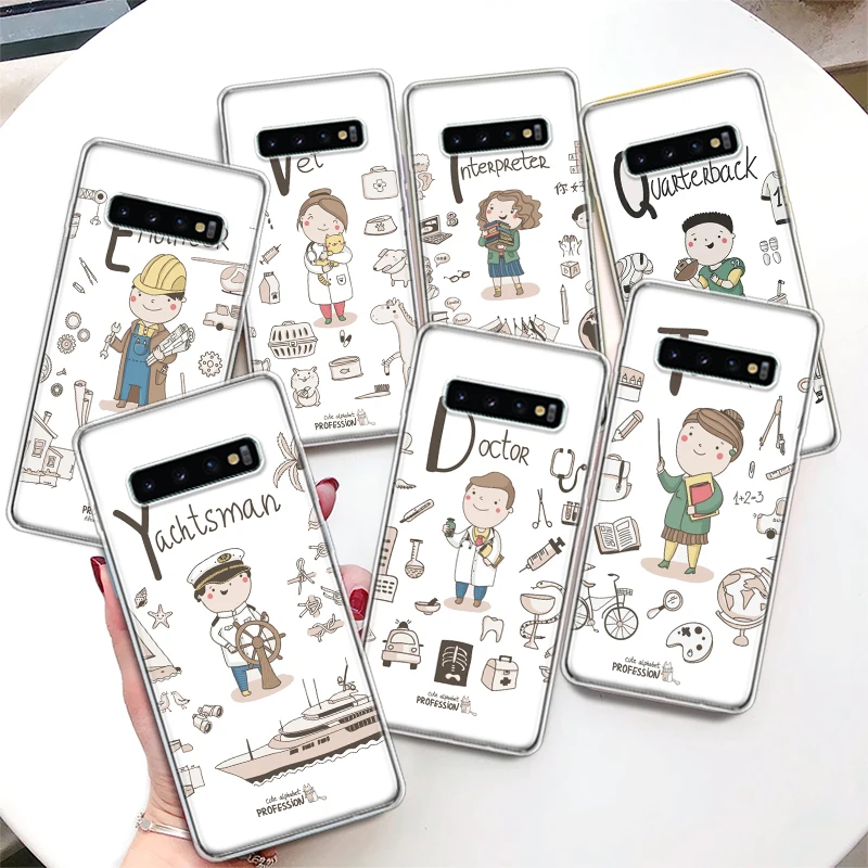 Cute Profession Teacher Doctor Phone Case For Samsung Galaxy M12 M21 M30S M31 M32 M51 M52 Note 8 9 10 20 J4 J6 Plus J8 Soft Sili