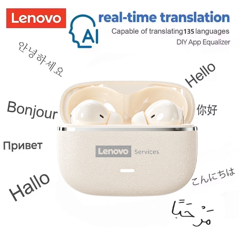 Lenovo LE208 actualización AI traducción auriculares inalámbricos TWS Hi-Fi IMAX-level sonido auriculares estéreo ENC auriculares con cancelación de ruido
