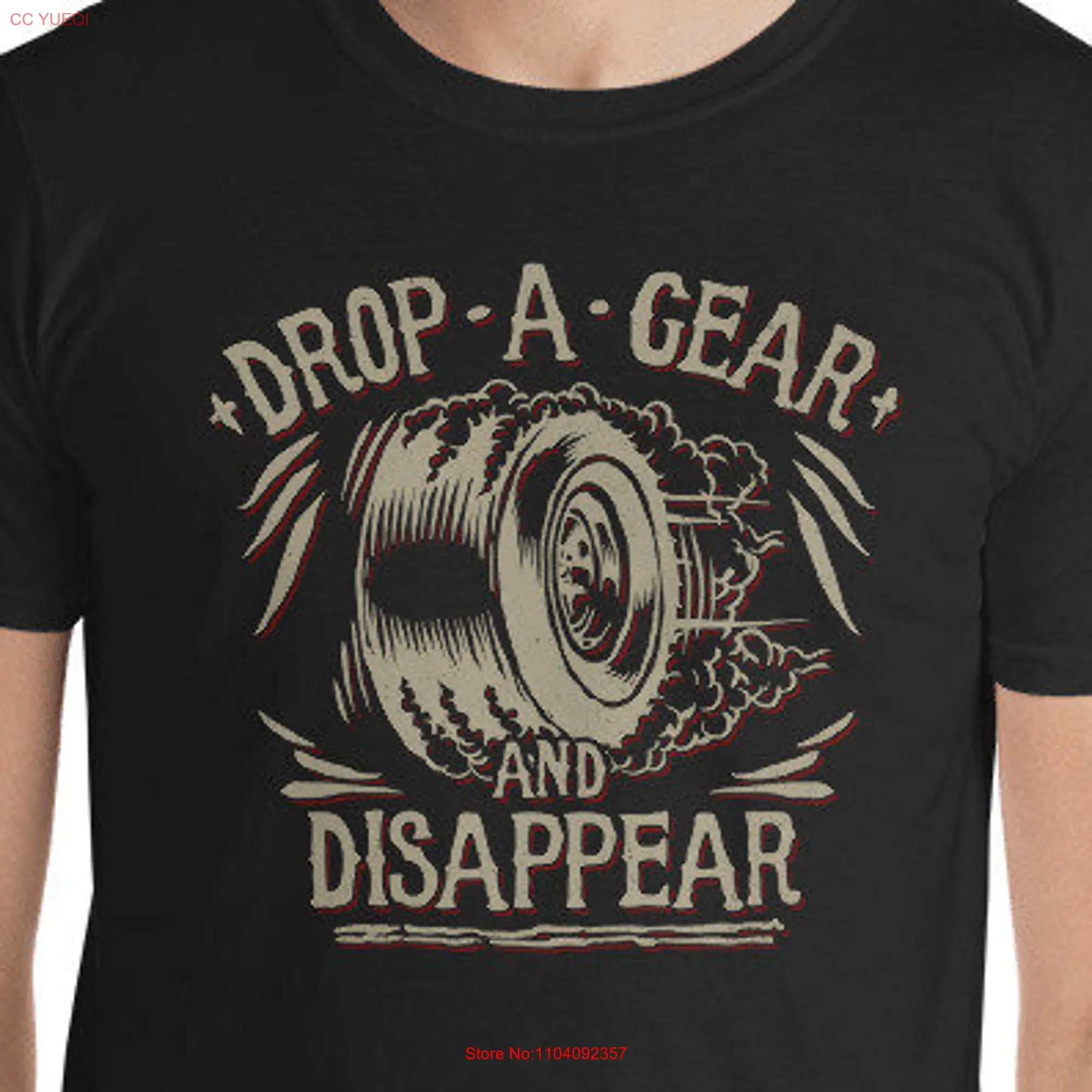 Mechanic T Shirt Drop A Gear And Disappear Motorcycle Lover Car Engine Image Picture long or short sleeves