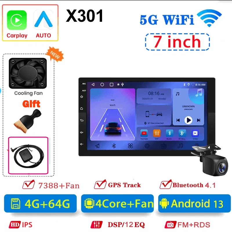 Universele 7/9/10 inch Android 13 Autoradio 64G Autoradio android 2 Din autoradio GPS BT Centrale multimedia Slimme autosystemen