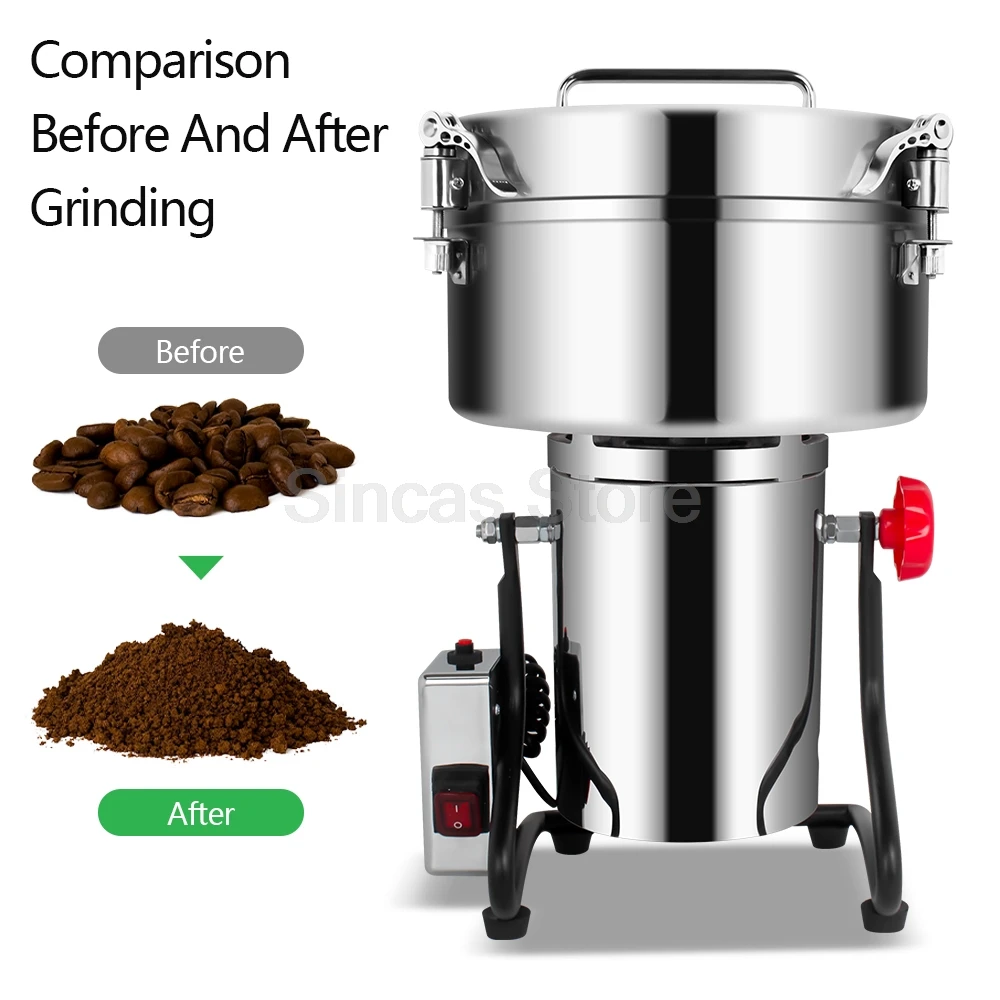 Körner und Getreide Mühle Hochgeschwindigkeitsgewürze Maismühle Kaffee Trockenfutter Mühle Maschine Ultrafeine Mehlpulverbrecher Heimgebrauch
