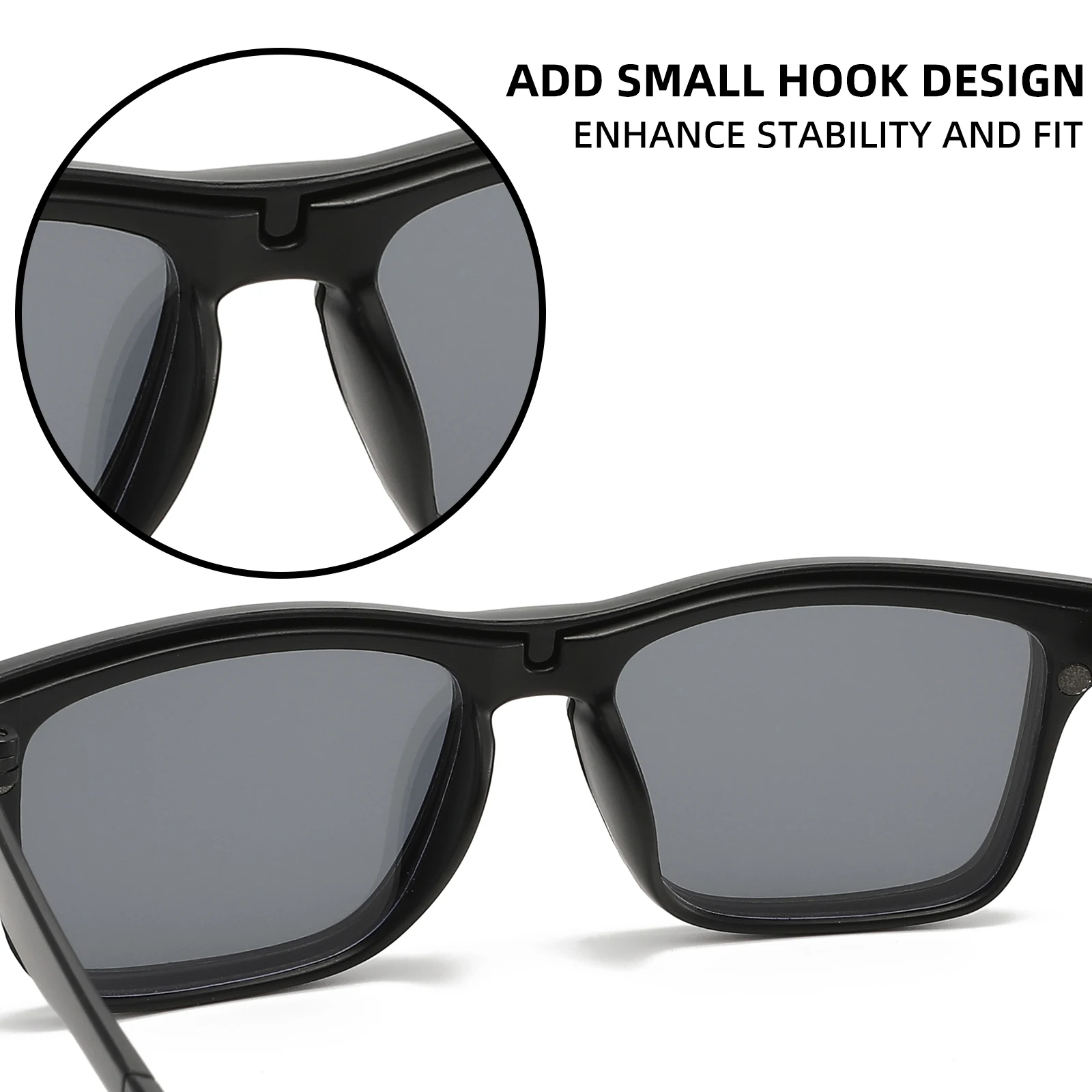 Aufsteckbare Magnetische Sonnenbrille mit Blaulichtfilter-Rahmen 2-in-1 Polarisierte Brille für Autofahren & Outdoor-Aktivitäten – Detail 6