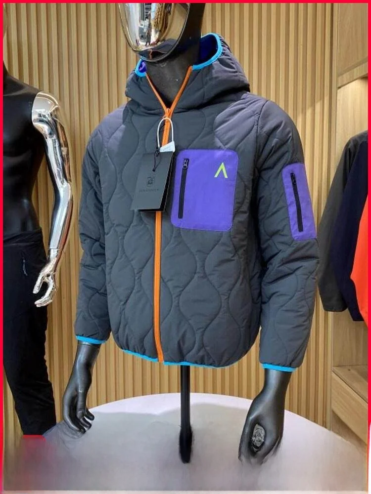 

Куртка-ветровка Dopne Color Series для пар, ветрозащитная, водонепроницаемая, с контрастными цветами, легкая, теплая, с капюшоном, хлопковая, верхняя одежда