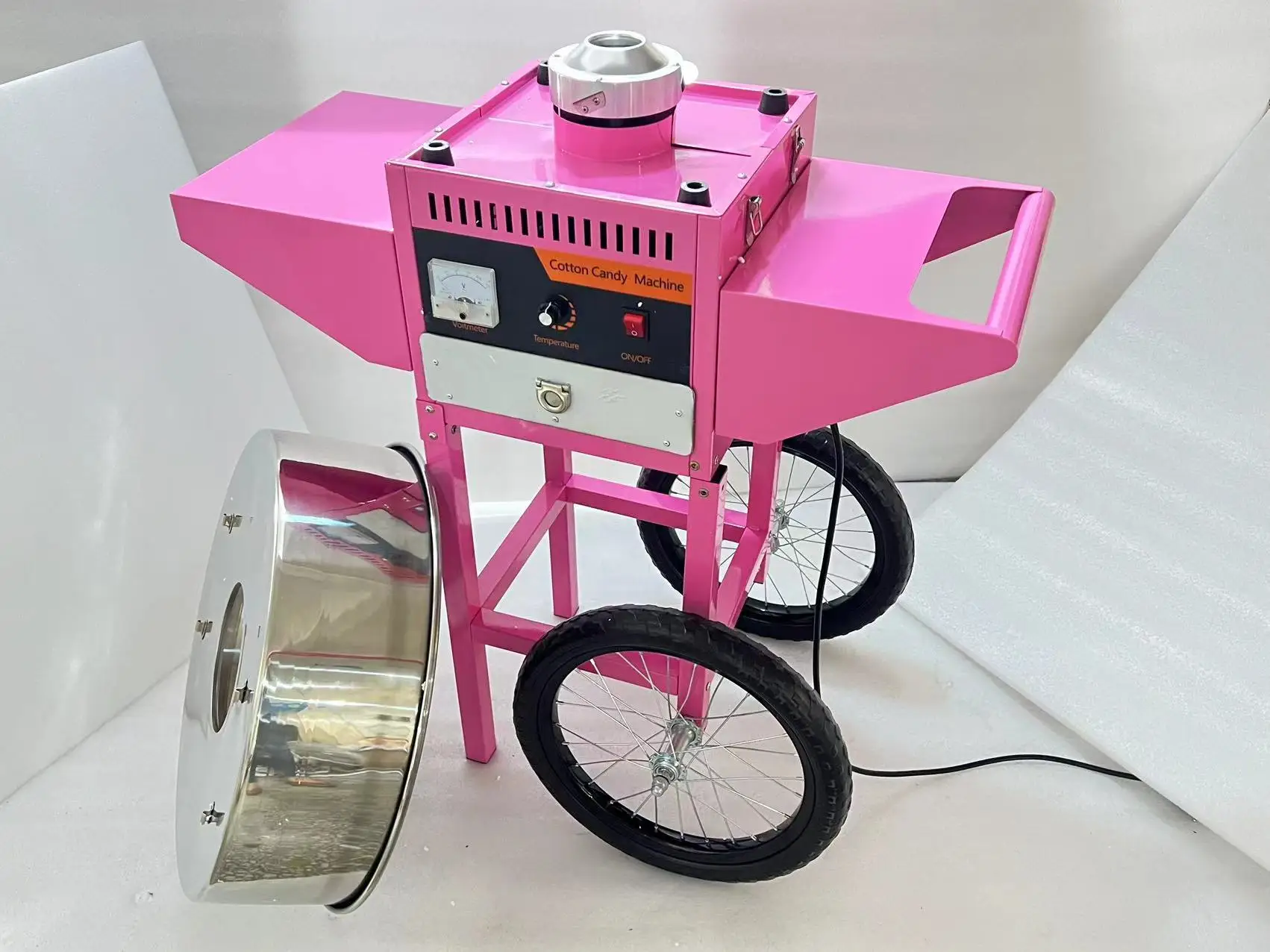 Commercial Electric 110V 220v Cotton candy machine with cart Commercial candy floss machine