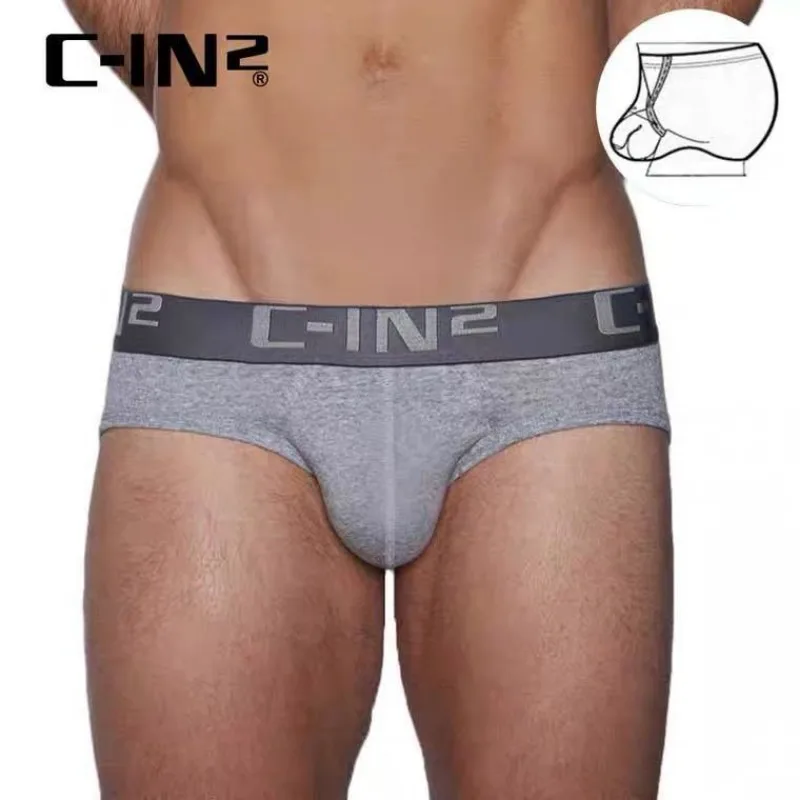 C-IN2 men\'s underwear cotton low waist sexy U convex jockstrap comfortable pants cin2 hanging ring show large lift briefs 010