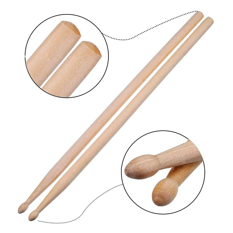 3 Pairs Drum Sticks Maple Drumsticks Wooden Drum Sticks 5A Size with Carry Bag for Playing Practicing Drum