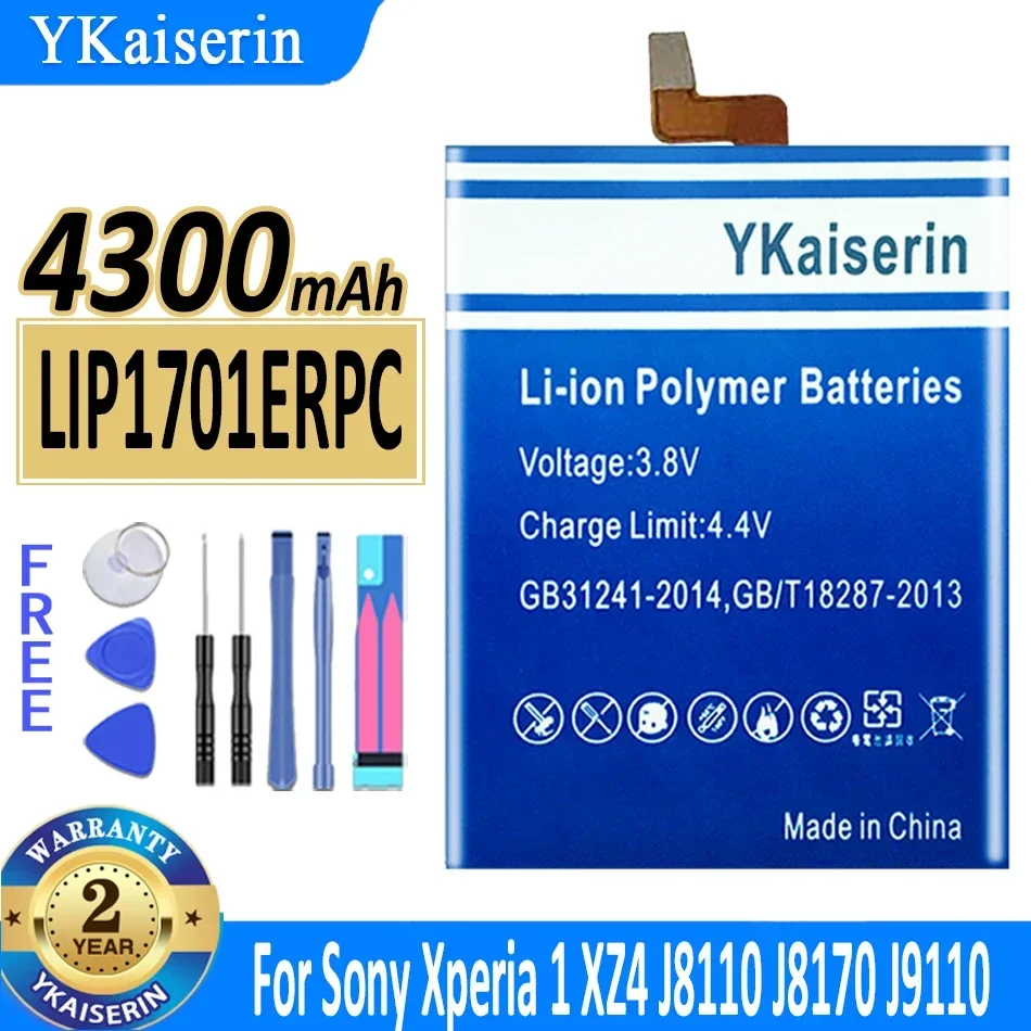 

YKaiserin LIP1701ERPC 4300mAh Battery for Sony Xperia 1 XZ4 J8110 J8170 J9110 J9150 SOV40 Batteries