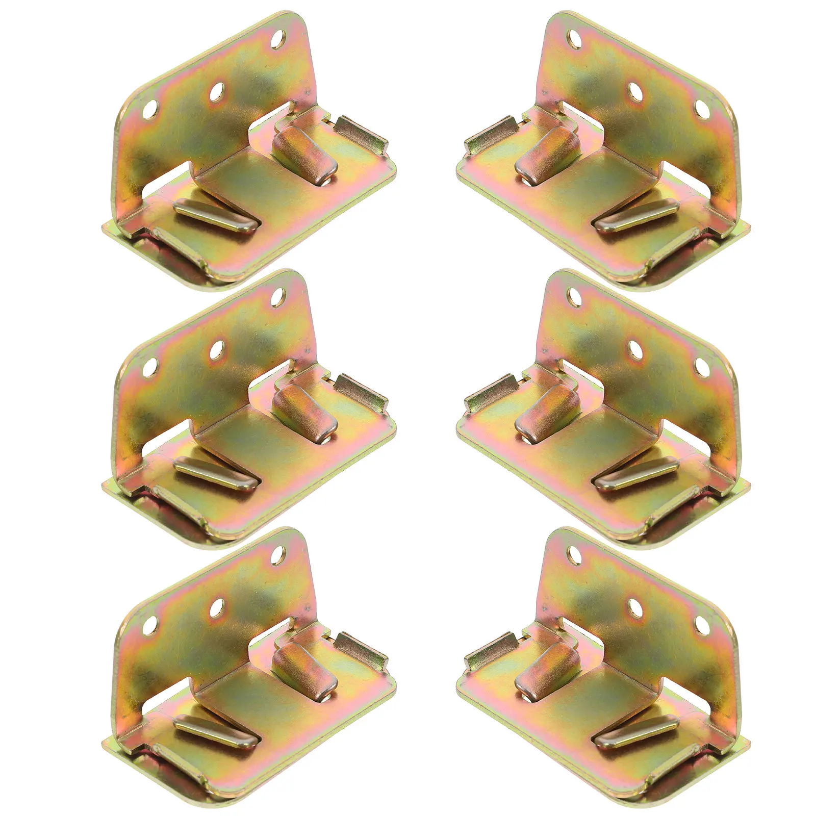 

6Pcs Bed Rail Bracket Thickened Hinge Buckle Metal Bed Plate Hinge Easy Assembly Furniture Parts Headboard Brackets