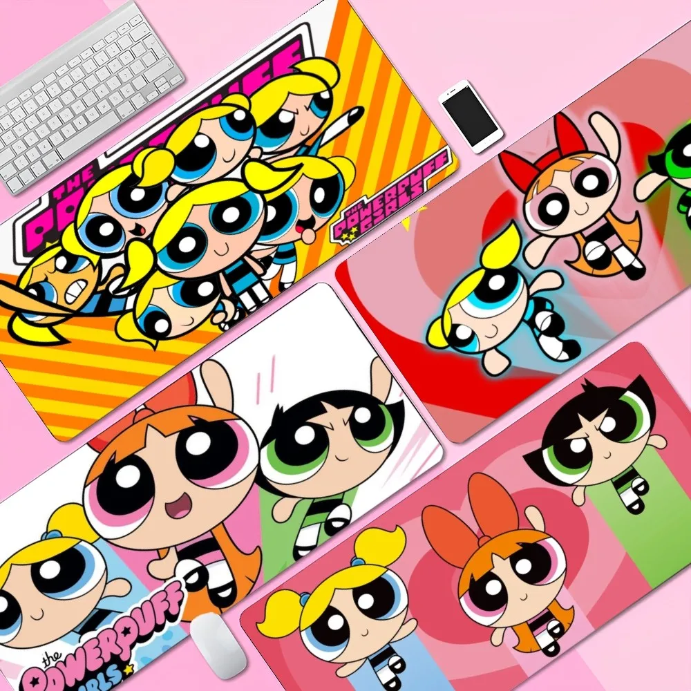 

The P-Powerpuff Girls Mousepad Custom Skin Desktop Desk Mat Kawaii Gaming Accessories Students Writing Pad for PC Computer Table