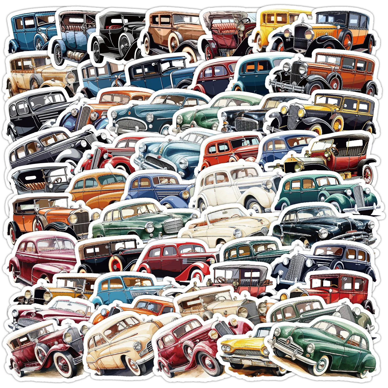 

10/50PCS Vintage Car Stickers For DIY Notebook Luggage Water Bottle Motorcycle Laptop Phone Refrigerator Decals Graffiti Toys