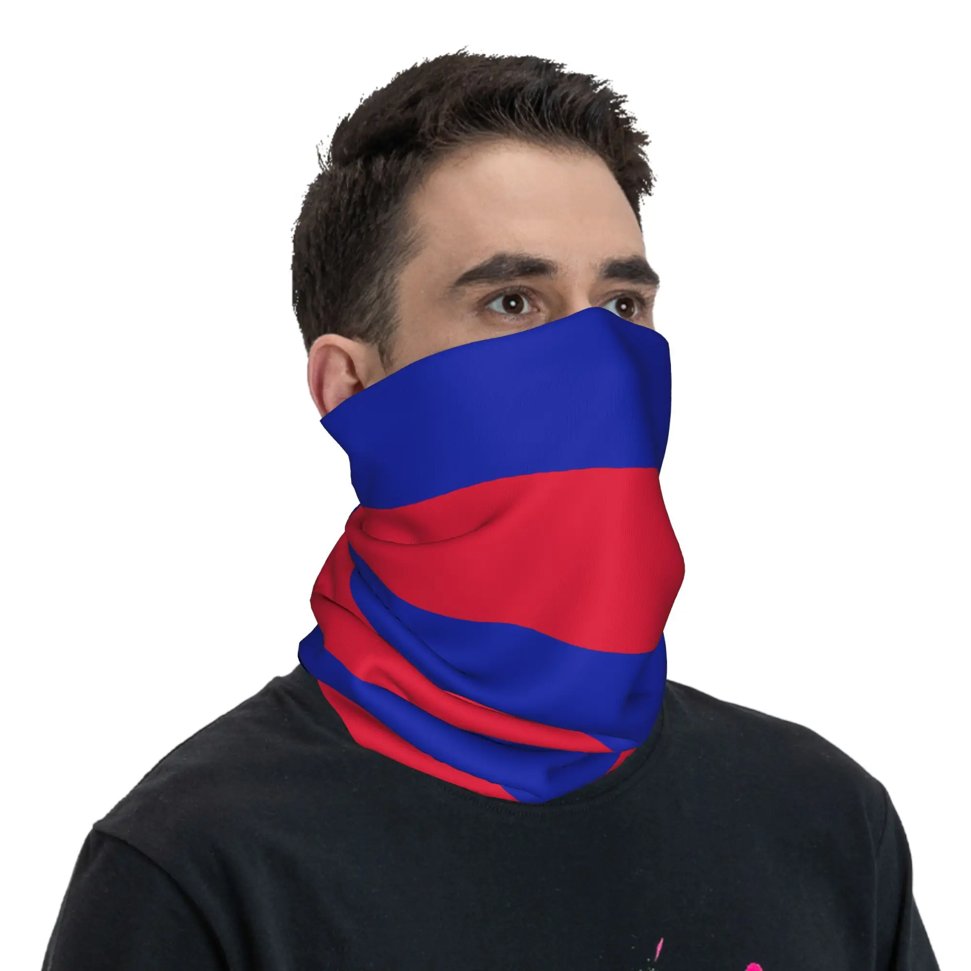 Haiti Flag Bandana Neck Gaiter Printed  Wrap Scarf Multifunctional Cycling Scarf Outdoor Sports Unisex Adult Breathable view 2