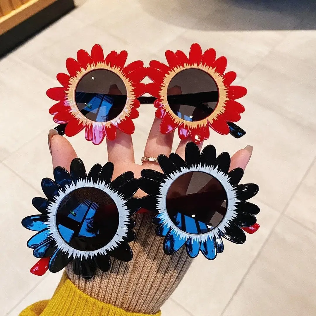 

Cute Round Flower Shape Sunglasses for Kids Boys Girls Cartoon Large Sun Glasses Baby Children Outdoor Travel Goggle Shades