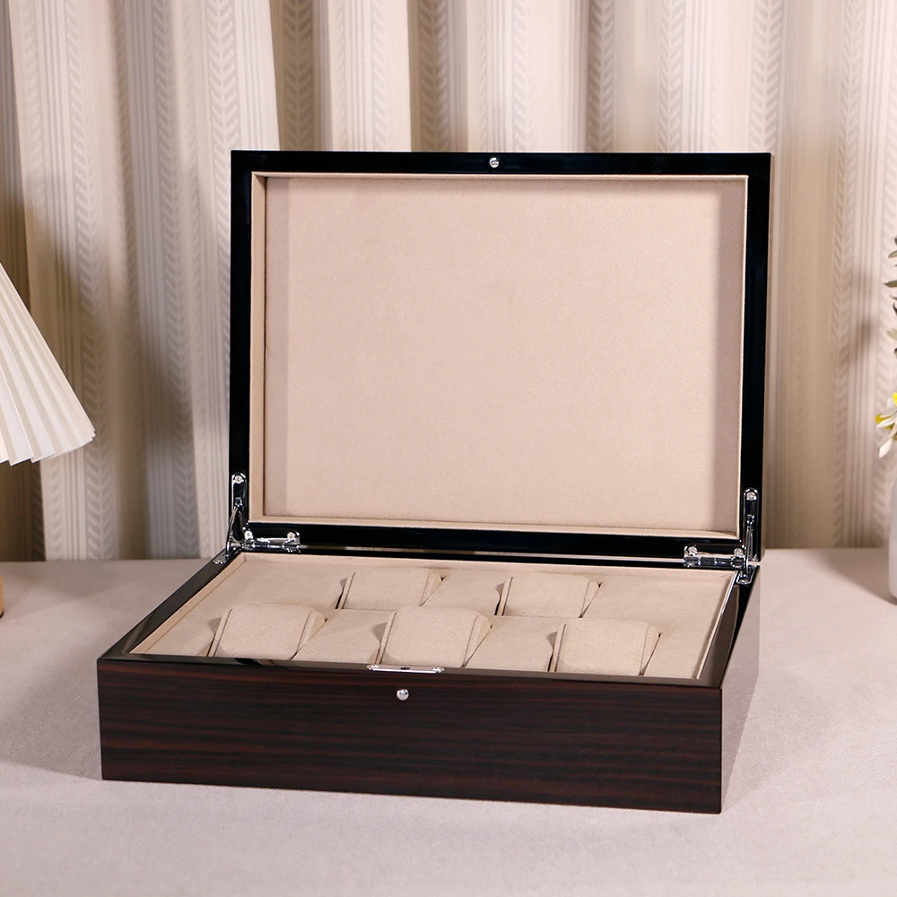 

High-Grade MDF Microfiber Watch Storage Display Cases Elegant Jewelry Custom Wooden Box for Watch Collection