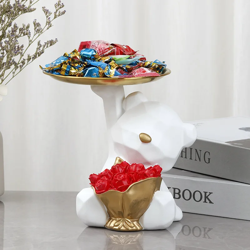 Popular resin craft item: geometrically cut bear tray ornament for home, TV cabinet, candy tray