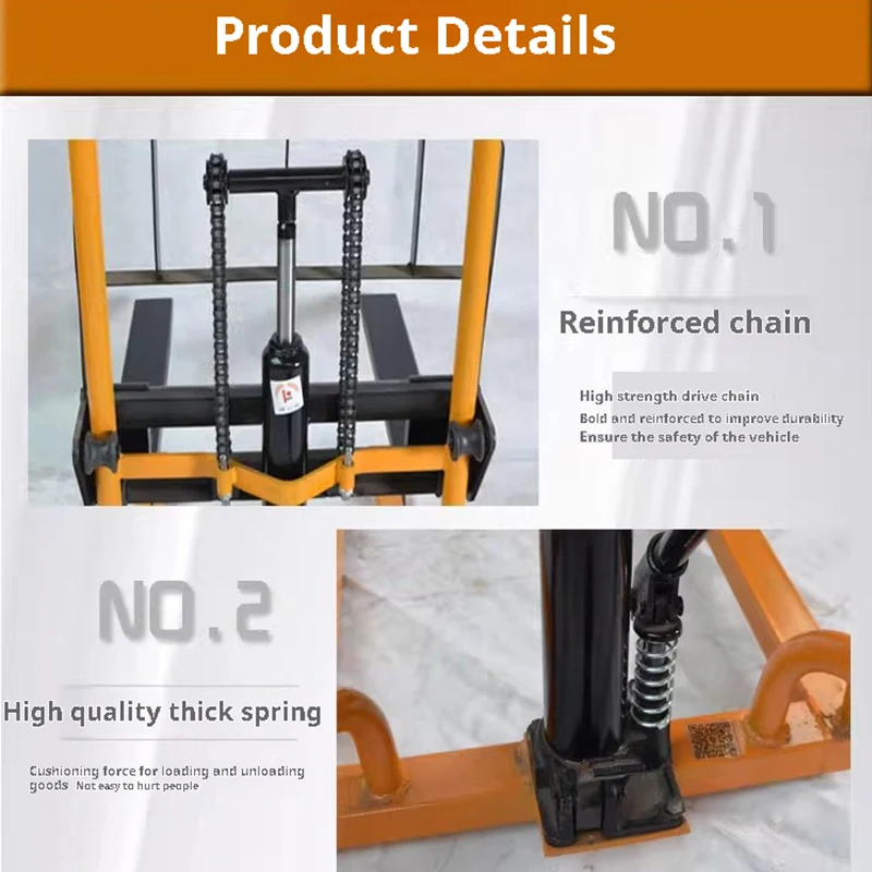 Mini 200kg load-bearing forklift, portable manual handling stacker, light and small household lift truck, hydraulic unloading