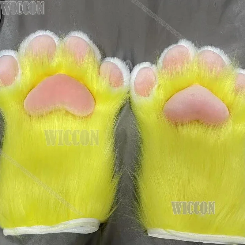 

COSda@Fursuit Paws Glove Kigurumi Cat Paws Cartoon Plush Furry Cosplay Kig Costume Tiger Cat Claws Full Finger Patchwork Custom