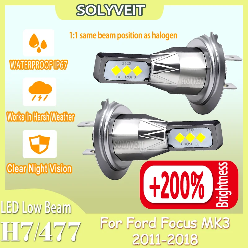 

LED H7 Ensuring Safer Night Driving High-Performance Low Beam Lights For Ford Focus MK3 2011 2012 2013 2014 2015 2016 2017 2018