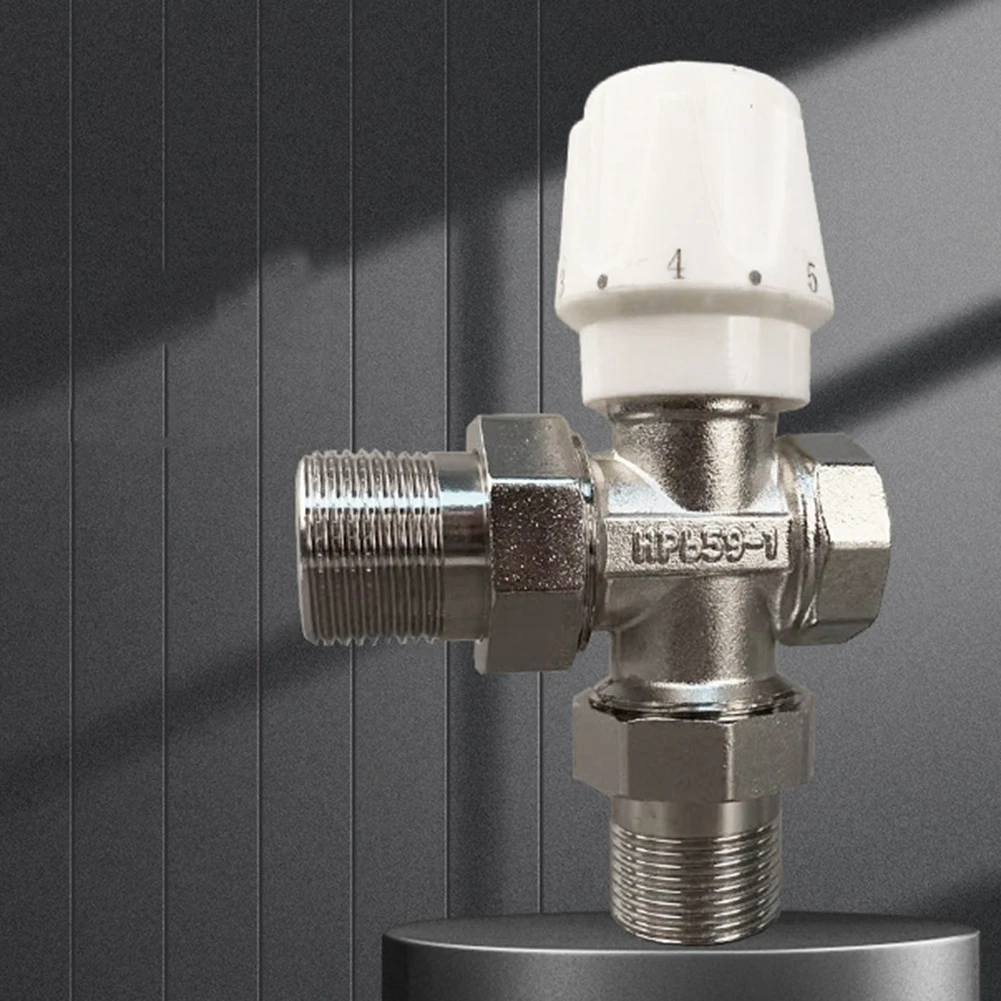 Copper Valve Manual Thermostatic Valve Heating Control DN20 Size G3 4 Thread Type Manual Actuation Normal Pressure