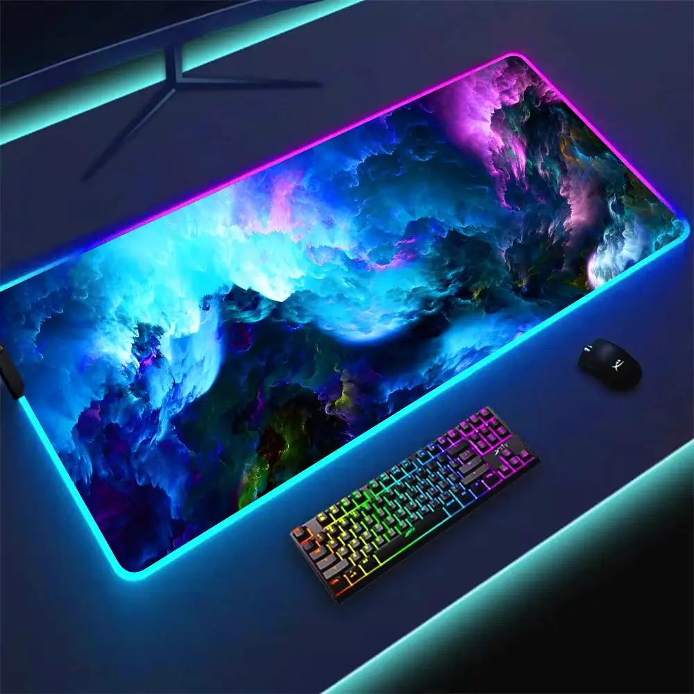 

Starry sky scenery RGB Mouse Pad Desk Mat gaming mats office mat gamer pc accessories keypad expansion pads rubber anti-slip