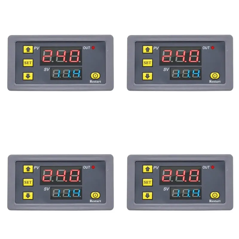 24-Hour Delivery 4X Digital Time Delay Relay LED Display Cycle Timer Control Switch Adjustable Timing Relay Time Delay Switch DC