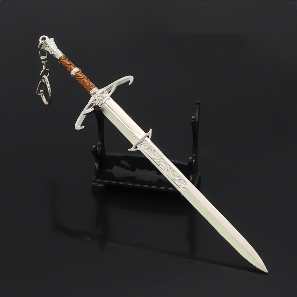 High Quality Baldur's Gate 3 Sword Keychain 22cm Sword of Justice Weapon Model Metal Katanas Cold Weapon Game Peripheral Toy