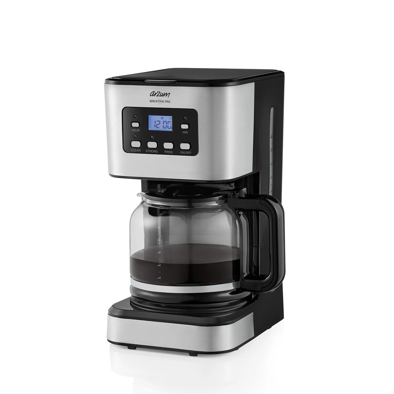 ARZUM Brewtime Pro Filter Coffee Machine Apply to Ground&Beans Home Appliances Dripping Coffee Maker With Digital Display&Keep Warm Coffe Machine With Anti-Drip Aroma Timing Setting