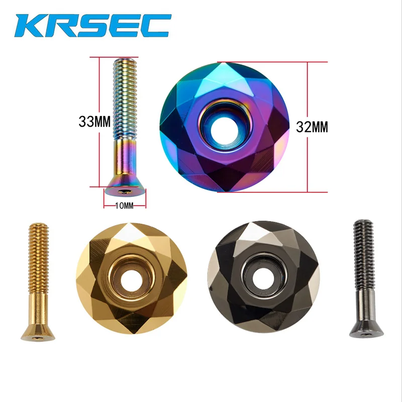 KRSEC Mtb Power Cap Stem Cap Bicycle Headset Top Cover For Mountain Road Bike Table Cover Aluminium Alloy Steering Series Top