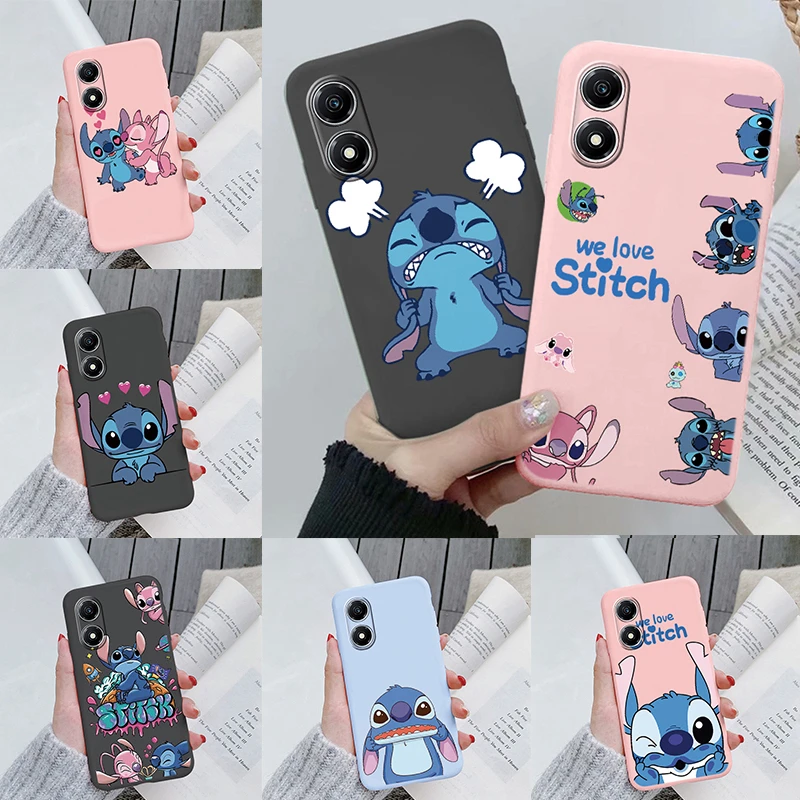 Stitch Abomination Phone For Honor X5 Plus Anime Cover For Honor X5 Plus Funny Pink Angel Cartoon Pattern Shockproof Shells Bags