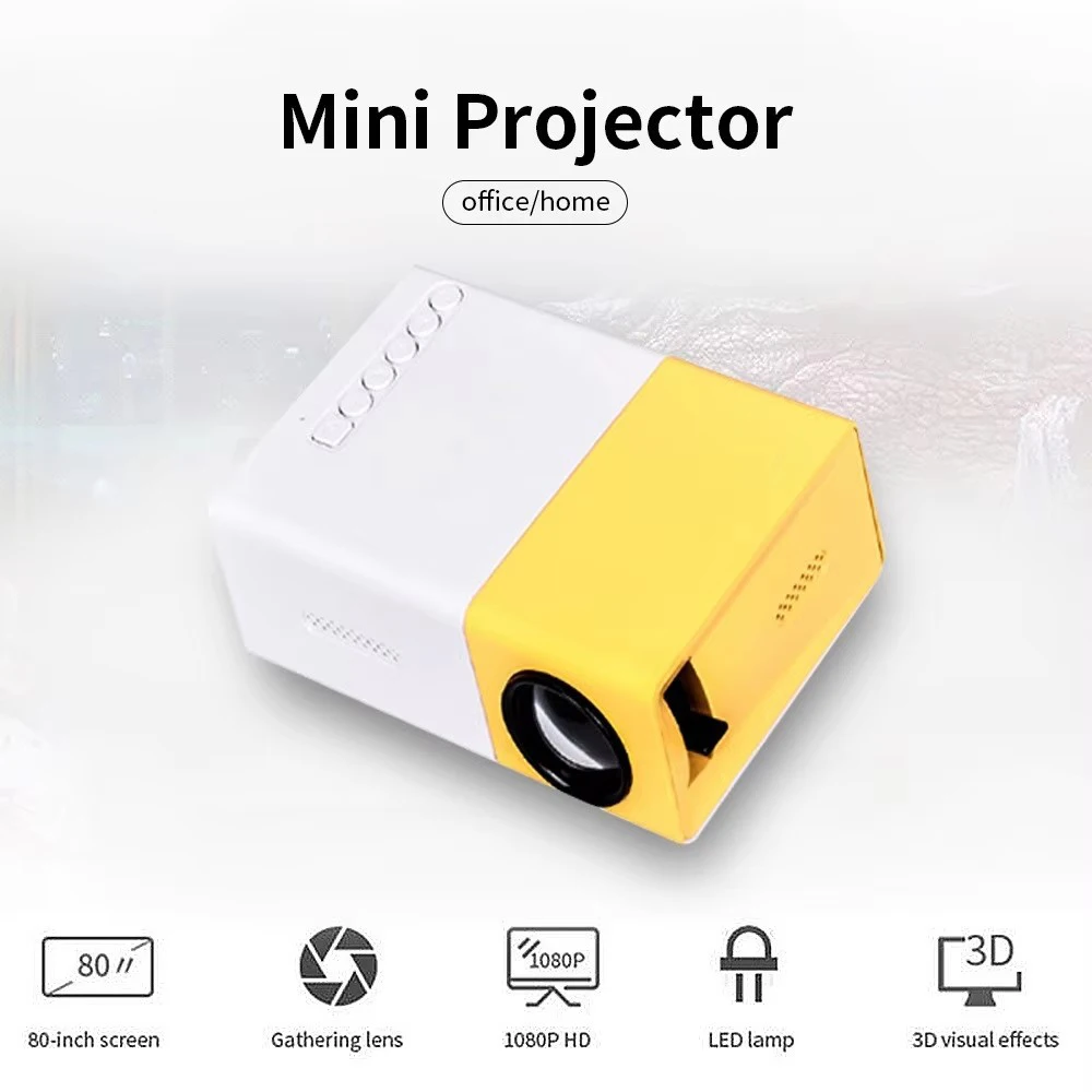 LED Projector Yg300 Upgraded Version 1000 Lumen 320x240P HDMI-compatible USB Audio Home Media Player Beamer