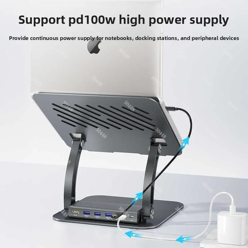 Laptop Stand Docking Station Cooling Stand Usb Hub with Hdmi Adapter Foldable Adjustable Base Support Bracket Floating Metal