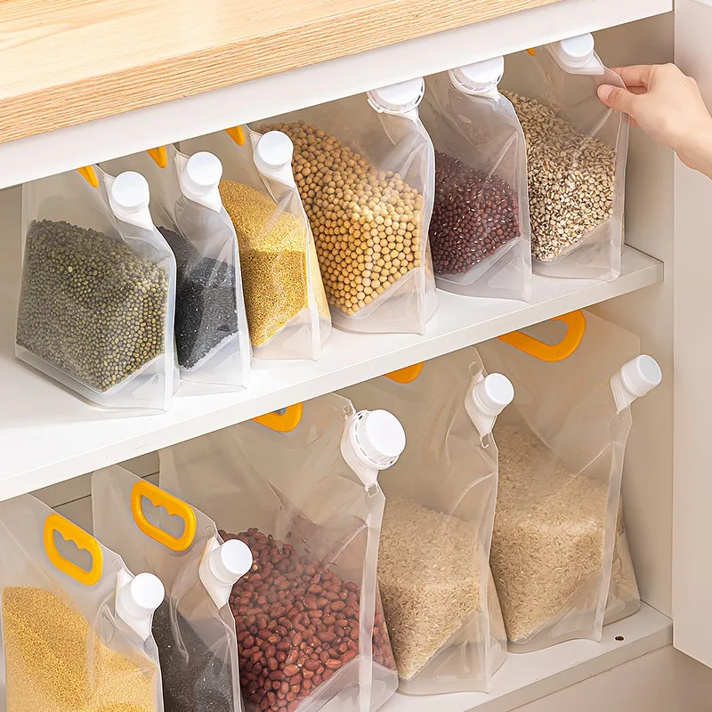 Grains Sealed Bag Cereal Containers Moisture-Proof And Insect-Proof Transparent Food Grade Storage Bag Kitchen Organizer