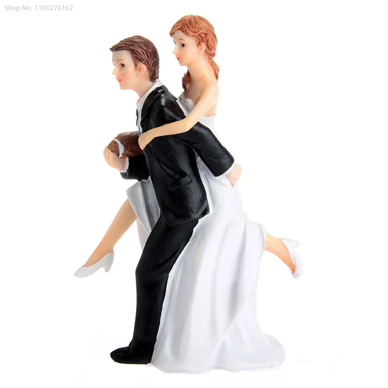 Wedding Romantic Bride and Groom Toppers Couple Figurine Marriage Funny Cake Toppers Dolls for Wedding Cupcake Decoration