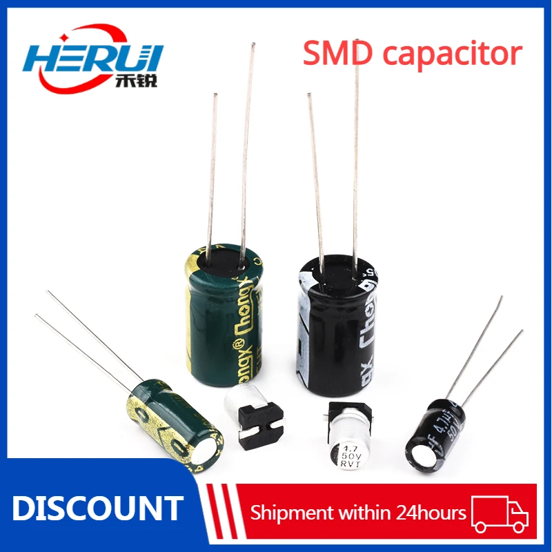 In-line aluminum electrolytic capacitor High frequency low resistance 50v 400V 4.7UF SMD chip electrolytic capacitor 4.7uf