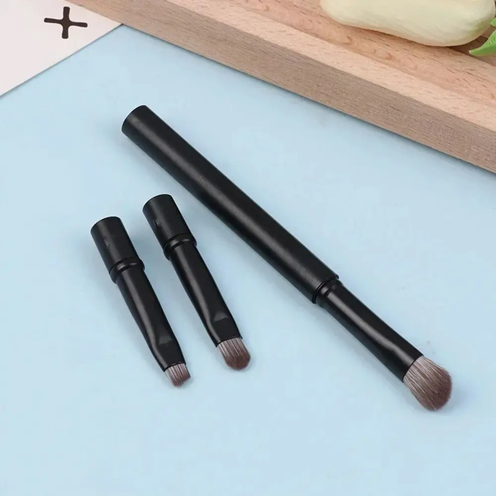 1 Zestaw Mini Pędzli do Makijażu Konturowania i Korekcyjnego Dwustronny Pędzel do Cieni do Powiek z Możliwością Odłączania 6 w 1 z Pudełkiem Narzędzie Kosmetyczne Podróżne