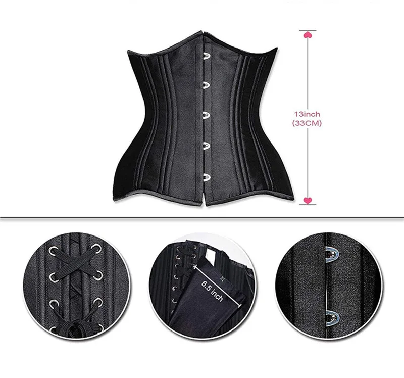 Waist Trainer Gothic Sexy Underbust Corset Slimming Lingerie Shapewear Women Lace-up Girdling Corselete Plus Size Clothes