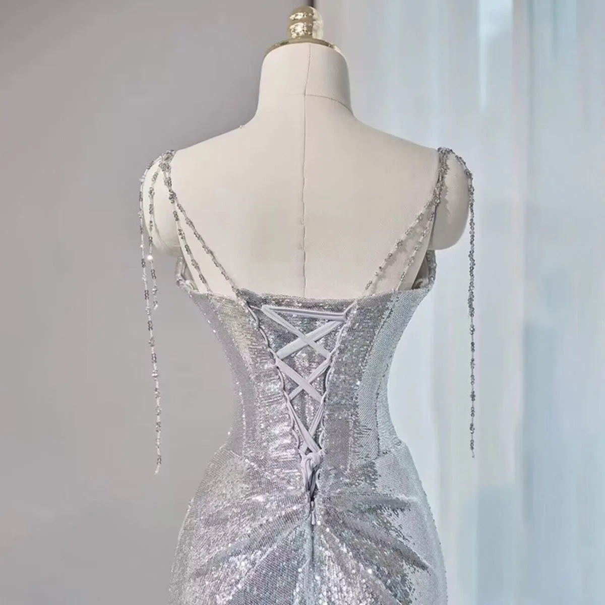 فستان سهرة نسائي أنيق من KWTX بدون حمالات حورية البحر مثير بقصة ضيقة للحفلات للربيع والصيف وأعياد الميلاد رسمي طويل #5