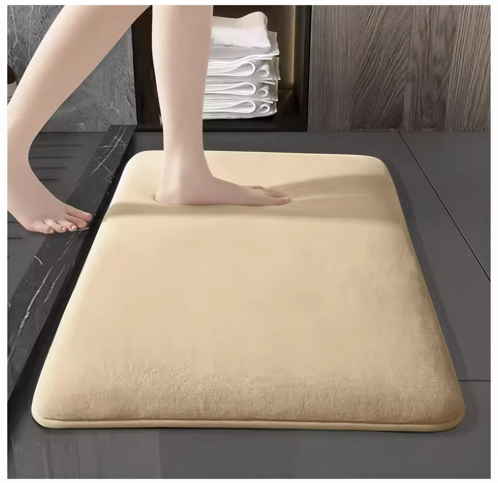 VIKAMA Super absorbent floor mat, super absorbent bath mat, super anti slip coral velvet bathroom floor mat, door mat