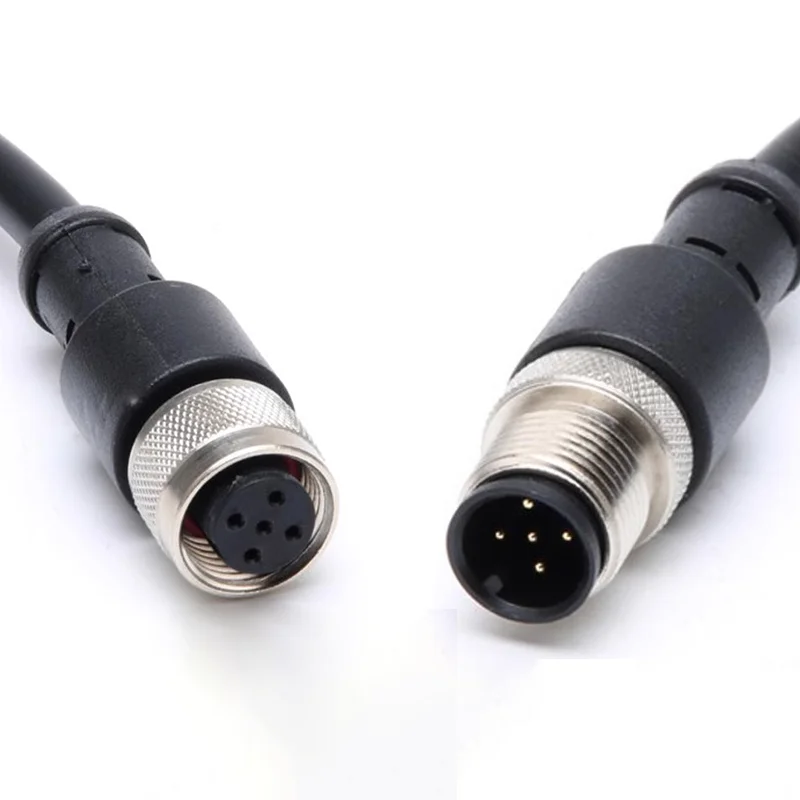 1Pcs M12 Sensor Connector 4 5 8 Pin Male / Female Aviation Plug IP67 Waterproof Wire A Type 2m PVC Cable