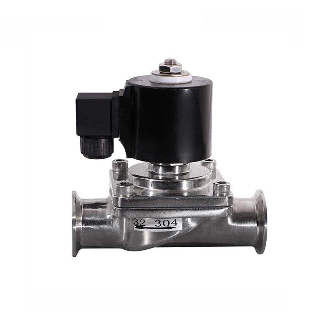 

COVNA 12V 24V Normally Closed Tri Clamp Sanitary Stainless Steel Food Grade Solenoid Valve for Milk