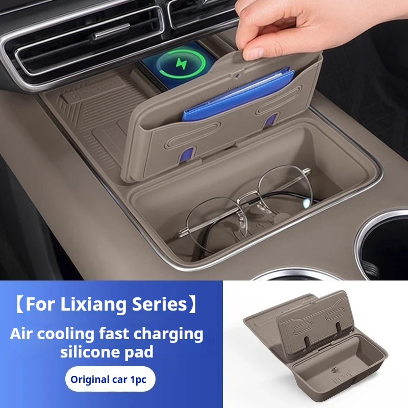 

For Li Lixiang L6 L7 L8 L9 MEGA Car Central Control Silicone Wireless Charging Storage Box Anti-scratch Interior Protection Mats