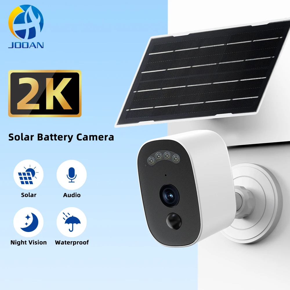 

Jooan 2K Surveillance IP Camera Outdoor Solar Security Camera 2.4G WiFi PIR Color Night Vision Human Detection Room Protection