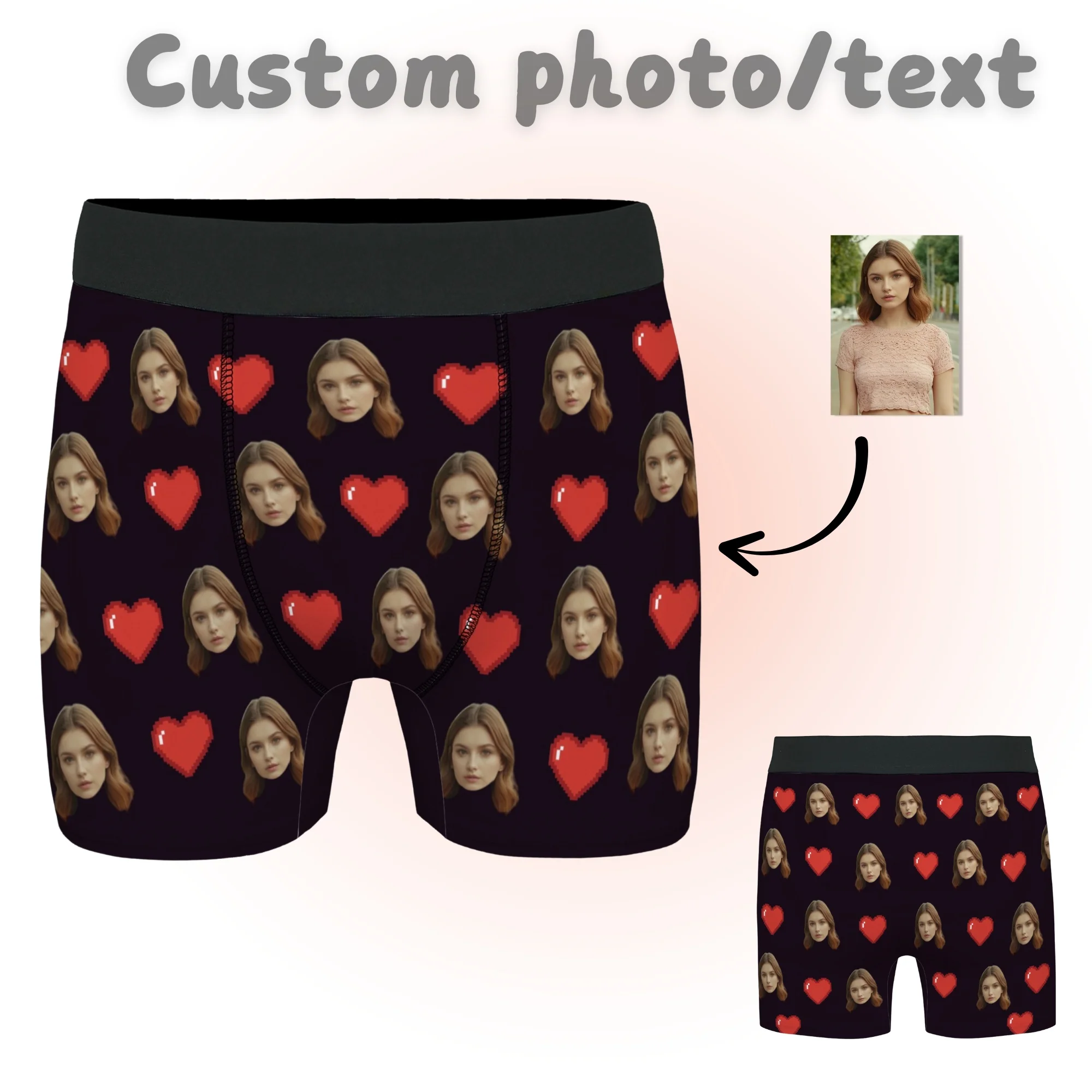 

Men's Custom DIY Underwear Personalized Gesture and Photo Face Design Novel and Interesting Gift for Boyfriend Husband Father