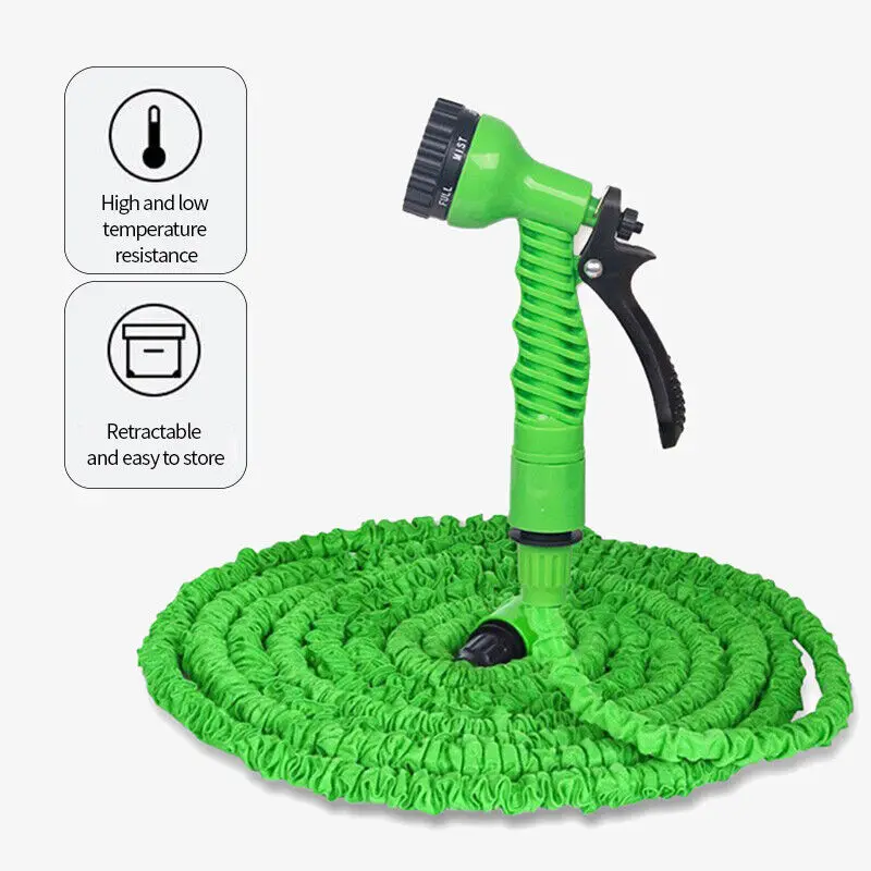 Expanding Expandable Flexible Garden Water Hose w Spray Nozzle 50FT Garden Hose