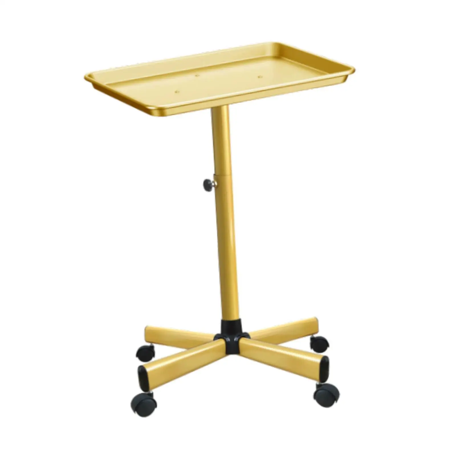 Salon Rolling Tray Cart with Wheels Adjustable Service Tray SPA Rolling Tray