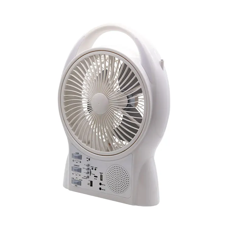 

New 8-inch Solar Fan with Bluetooth Radio, Phone Charging, Multifunctional Outdoor Portable Table Fan