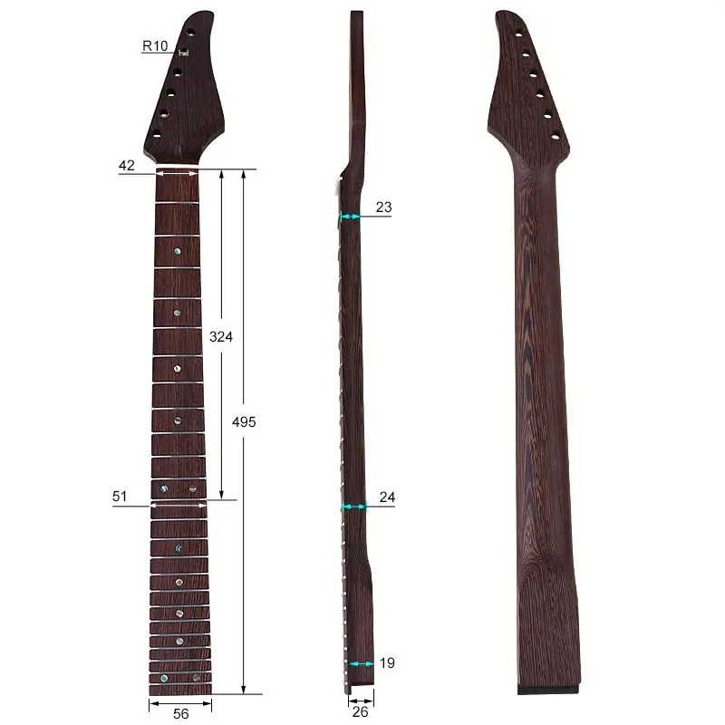Electric Guitar Neck 6 Strings 24 Frets Chicken Wing Wood SR Neck Guitar Handle Single Shake Handle DIY Modified Accessories