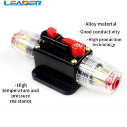 LEADER SOLAR 12V24V 20A-150A Car Truck Audio Amplifier Circuit Breaker Fuse Holder AGU Style Stereo Amplifier Refit Fuse Adapter