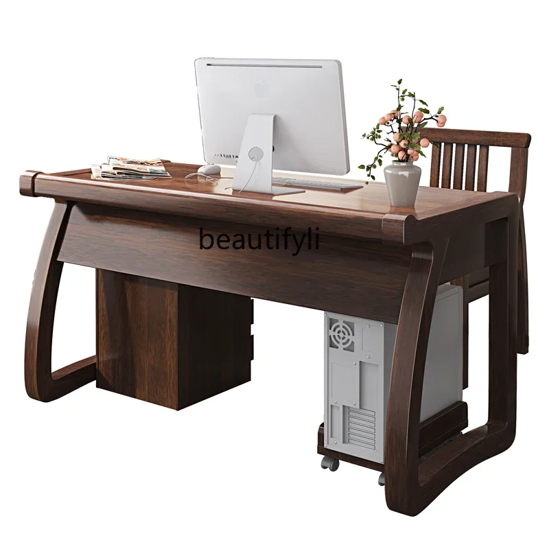 

New Chinese Style Solid Wood Desk Home Office Computer Calligraphy Study Desk Modern Minimalist Calligraphy and Painting Table