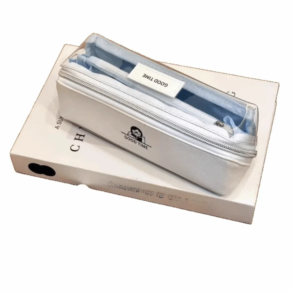 New Double Layer Pen Bag Large Capacity Transparent Pocket Storage Pouch Pencil Case Student