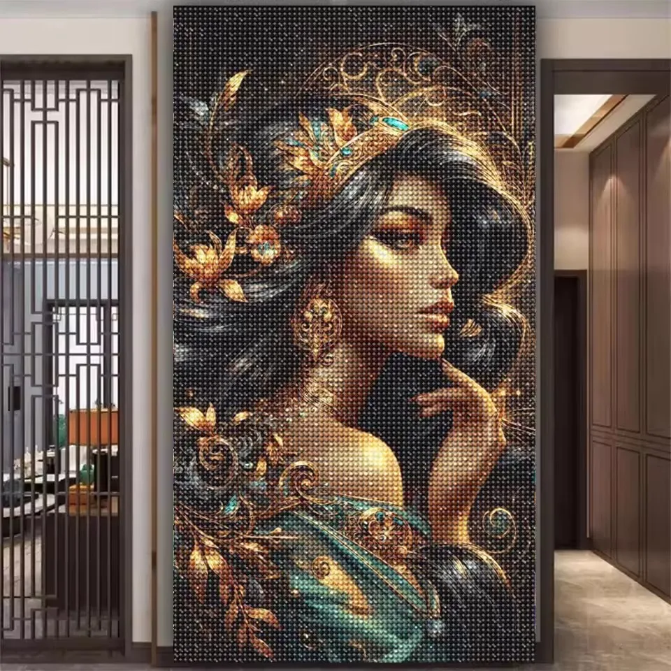 Mysterious Long Haired Anime Princess Diy Diamond Painting Full Square Round Diamond Mosaic Art Big Size Cartoon Home Decor